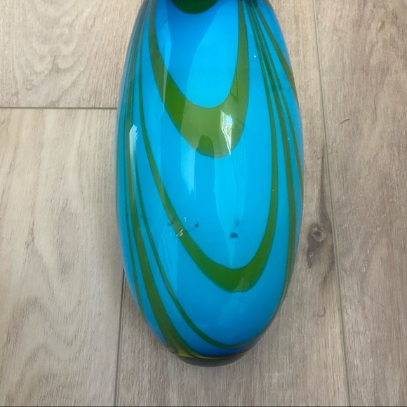 Anthropologie Art Deco Blue Pattern Vase - Picture 5 of 7